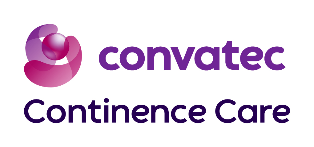 Convatec Continence Care logo of a pink sphere with two swirls of pink around it.