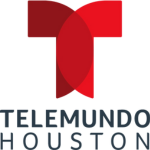 Red and black Telemundo Houston logo.