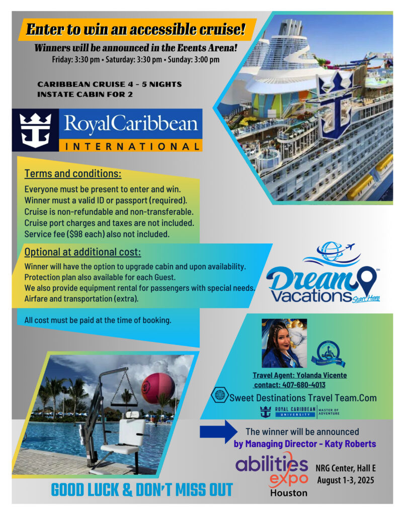 Royal Caribbean Accessible Cruise Giveaway at Abilities Expo Houston.