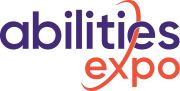 Purple and orange Abilities Expo logo