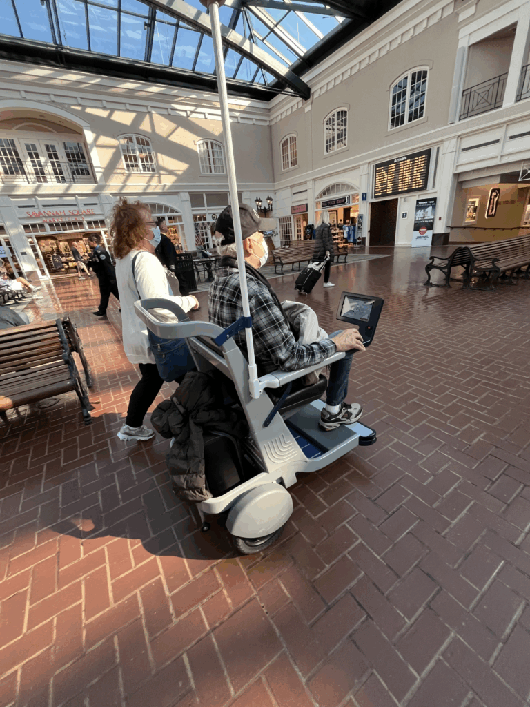 Man using Blueberry Technology's BBGo in airport