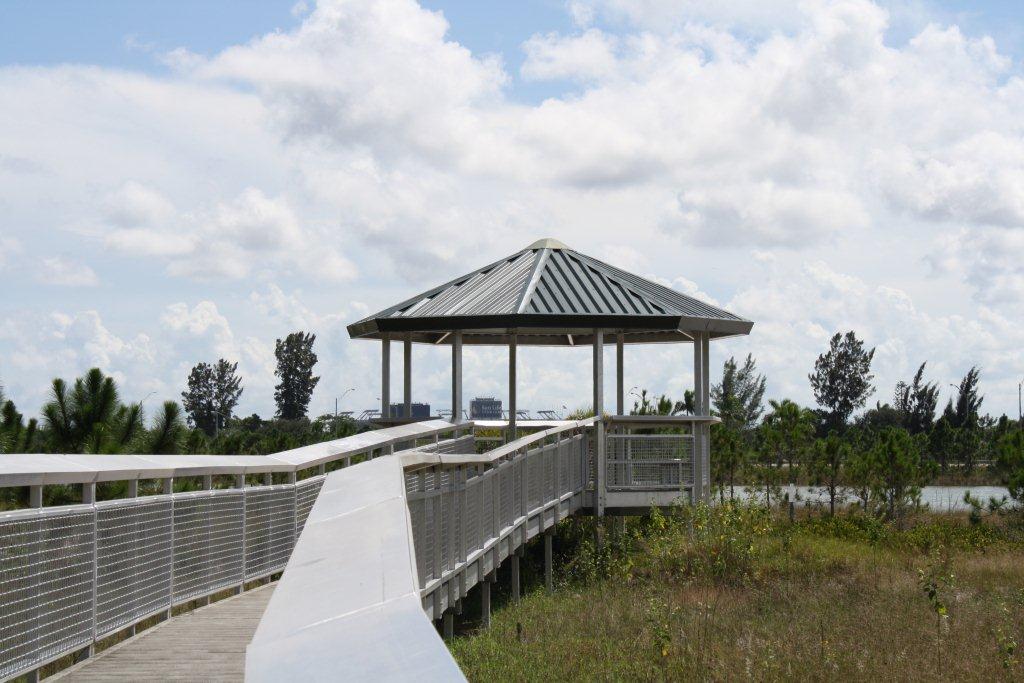 An accessible bridge leads to the Pine Trail Gazebo in Greater Fort Lauderdale.
