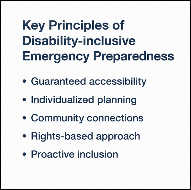 List of disability-inclusive emergency preparedness points, that are listed in the article itself.