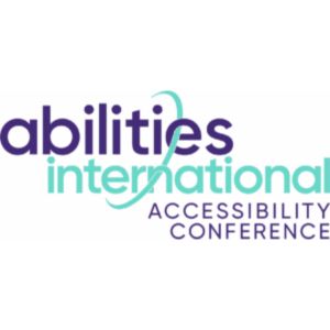 Purple and teal Abilities International Accessibility Conference