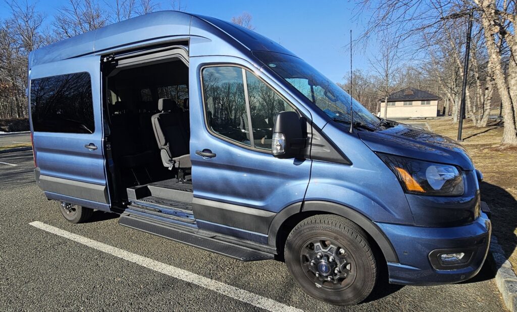 Ride IOT accessible shuttle that will be in use to transport attendees back and forth between Metuchen Station and the Expo.