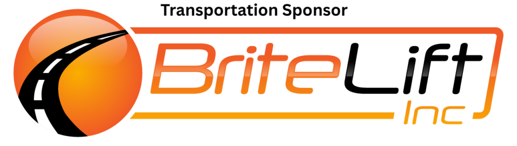 BriteLift Inc. transportation sponsor logo featuring an orange circular road graphic and the company name in orange and black text on a light gray background.