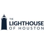 The Lighthouse of Houston logo. A silhouette of a lighthouse with the comapny name next to it