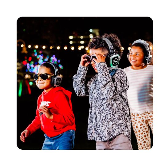 Three kids dance at a silent disco
what's new and what't cool tease