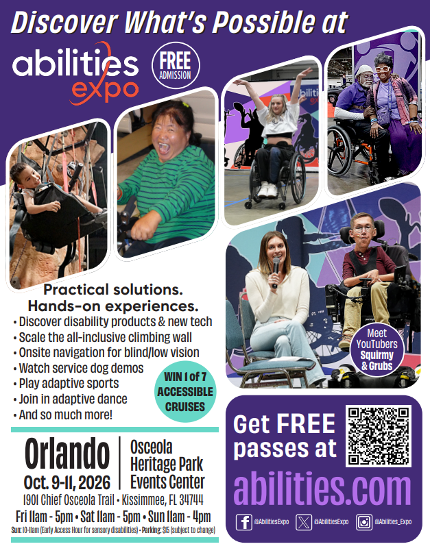 The Abilities Expo Orlando flyer is shown