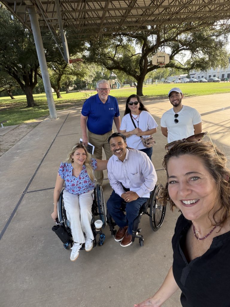 Picture of a group of folks enjoying an accessible park