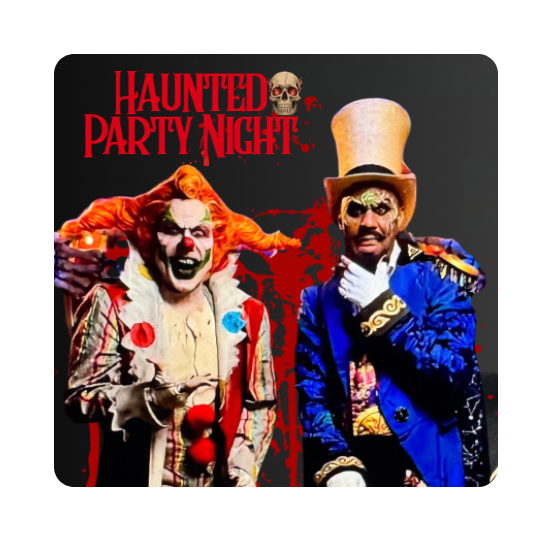 Haunted Party Night image of two scary costumes