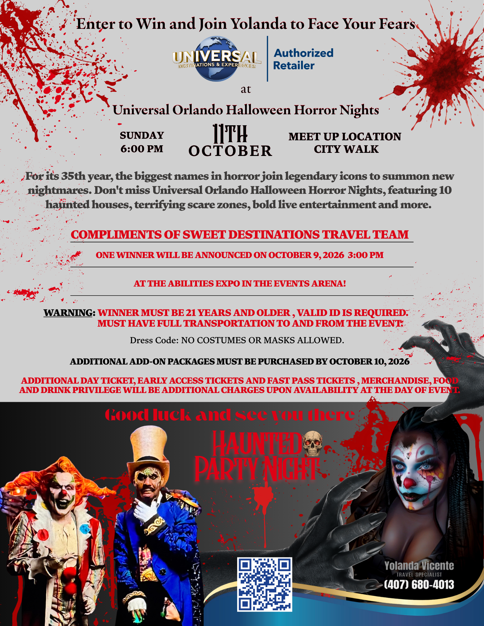 Halloween Horror at Universal Studios flyer