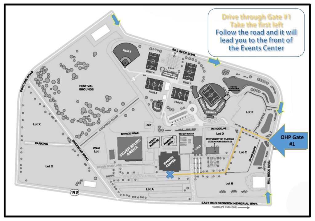 Map of OHP Event Center grounds
