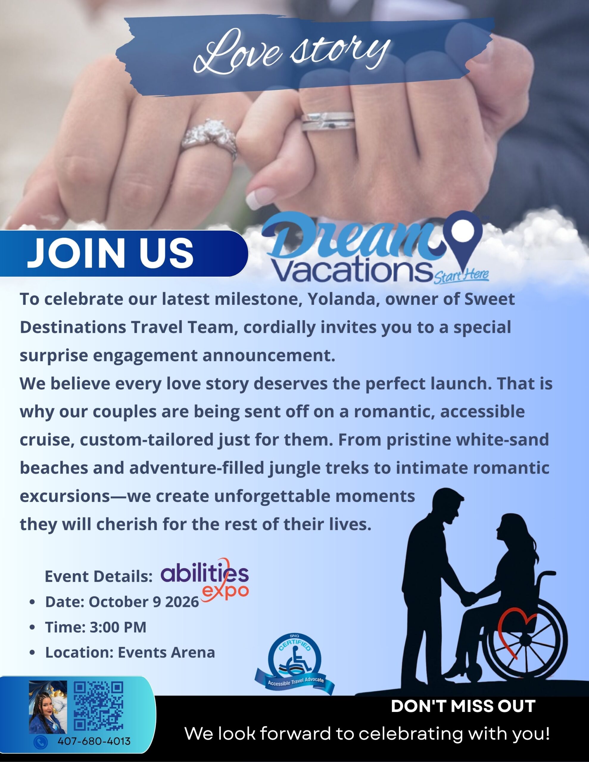 A flyer sharing the details for the very special moment